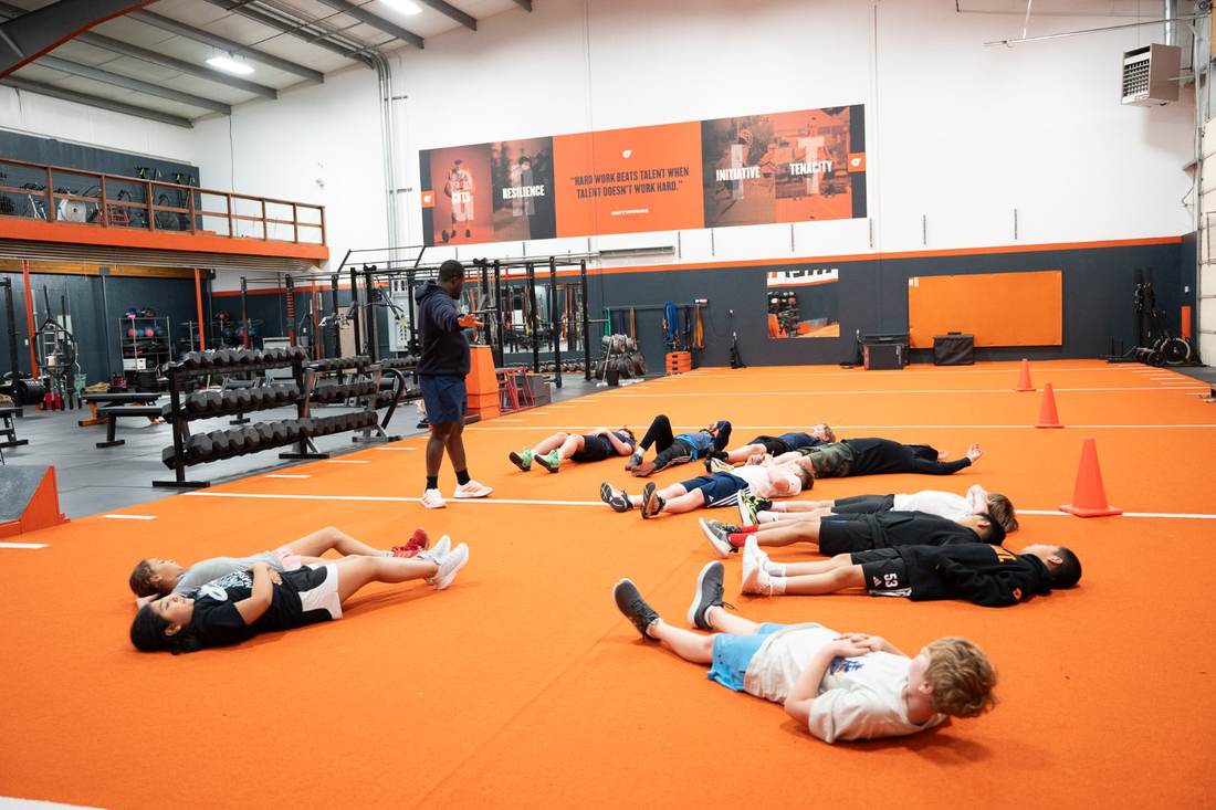 Coaching session on the turf