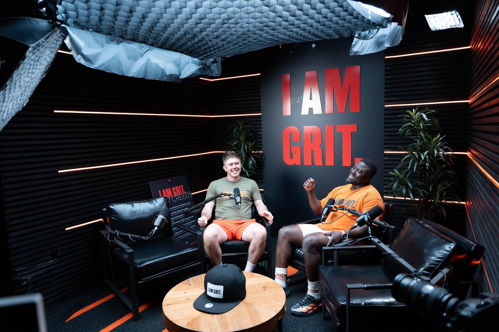 Michael Tetteh and Stephen Anderson in the I AM GRIT podcast studio