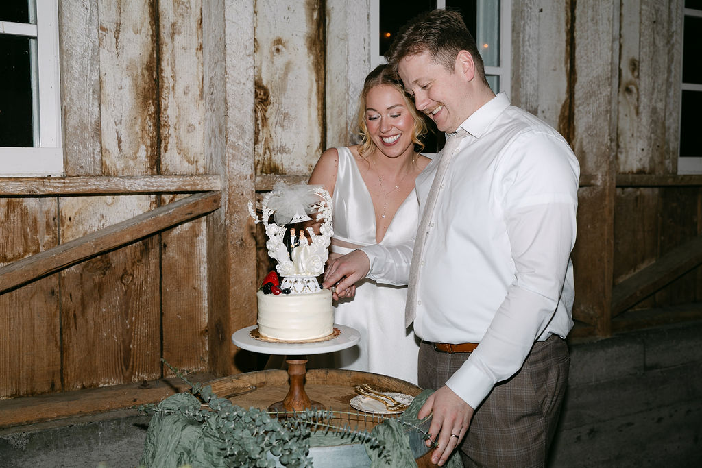 Sadie and Nolan Juneau photographed on their wedding day in Mount Vernon, Washington.