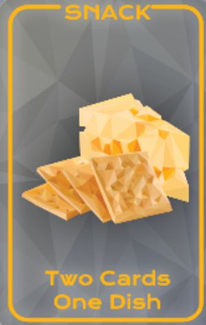 Snack meal card, Two Cards, One Dish