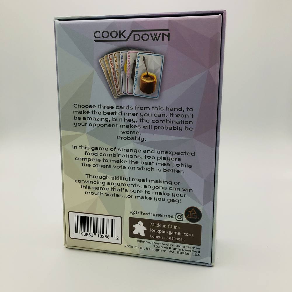 The back of the Cookdown box
