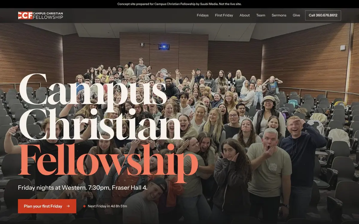 Campus Christian Fellowship desktop view