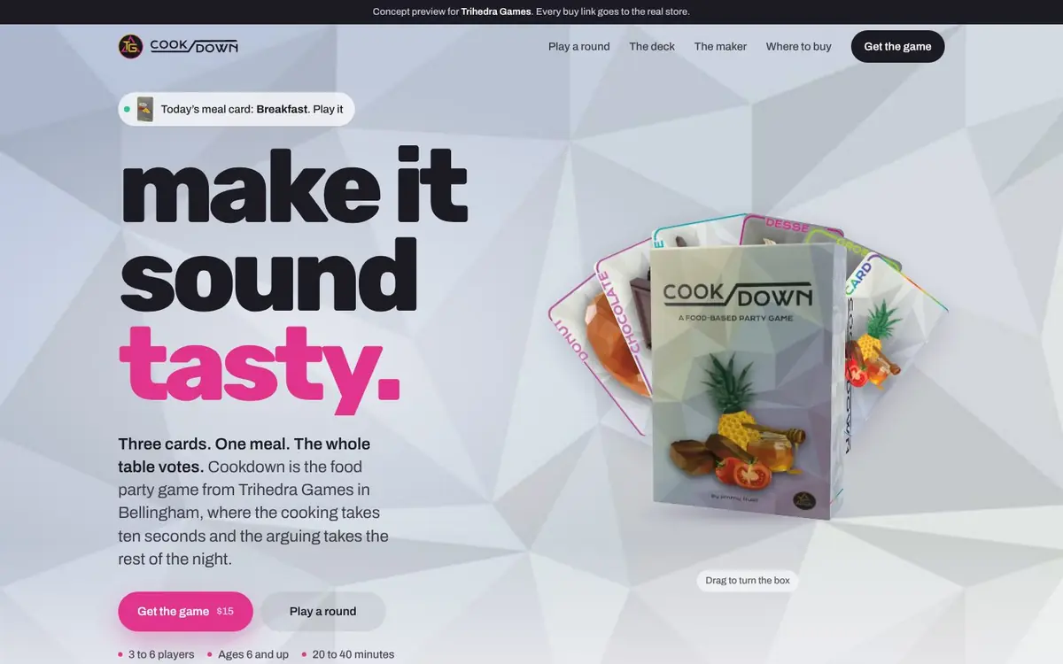 Cookdown by Trihedra Games desktop view