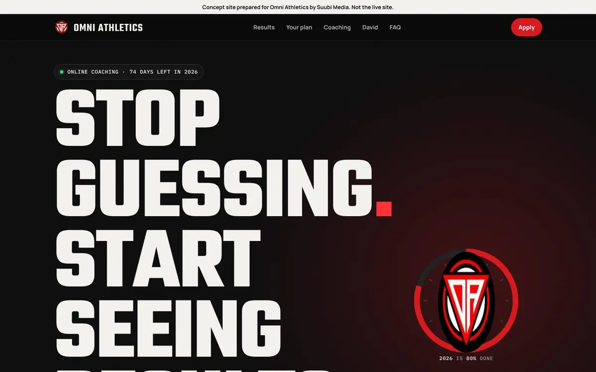 Omni Athletics desktop view