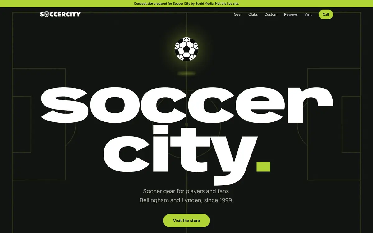 Soccer City desktop view